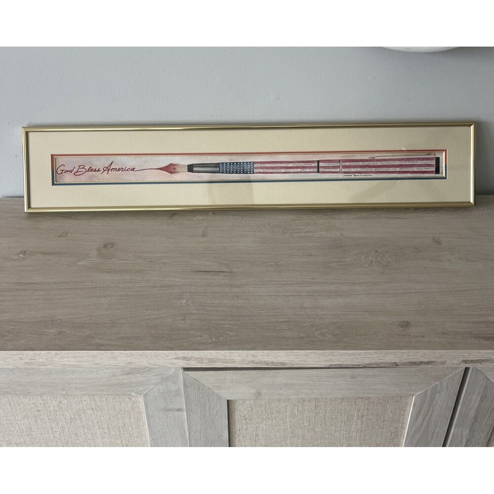 Bob Holloway God Bless America Print US Patriotic Signed 40/120 Framed Matted